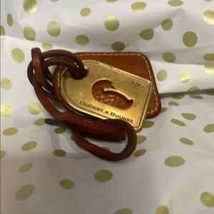 Dooney & Bourke Vintage Leather and Gold Bag Tag
